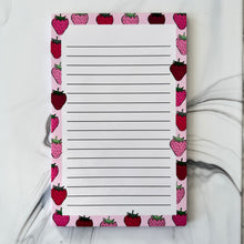 Load image into Gallery viewer, Strawberry Notepad  (8.5&quot; x 5.5&quot;)
