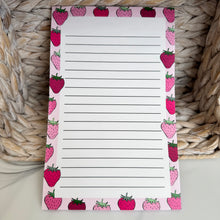 Load image into Gallery viewer, Strawberry Notepad  (8.5&quot; x 5.5&quot;)
