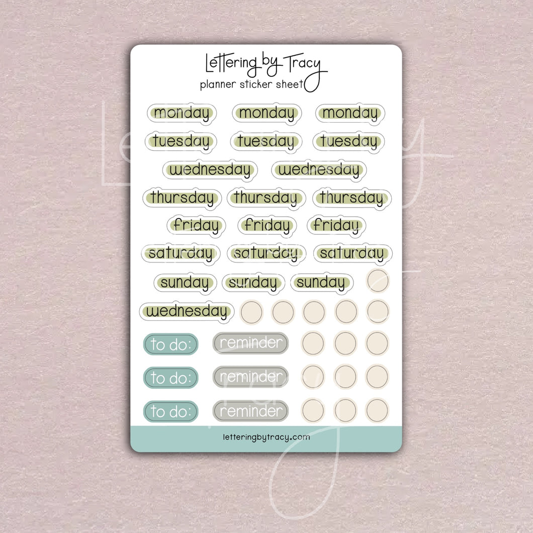 Plan The Day Sticker Sheet