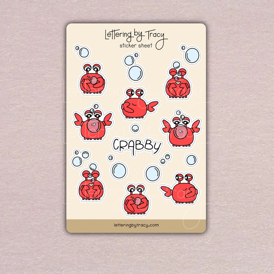 Crab Sticker Sheet