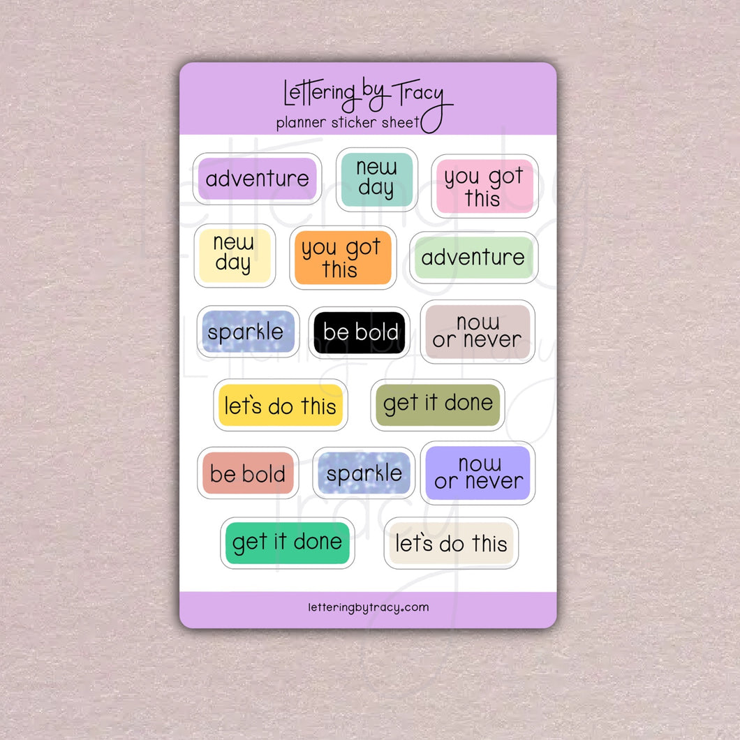 Sayings Sticker Sheet