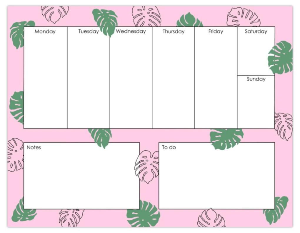 Monstera Notepad Planner (8.5