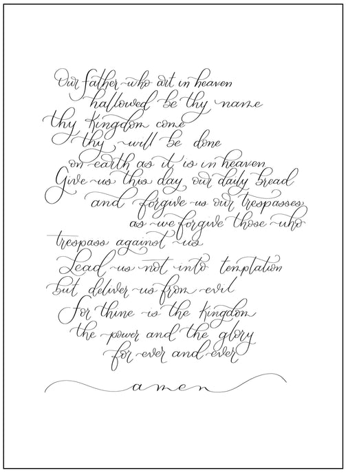 Calligraphy Lord's Prayer Print 